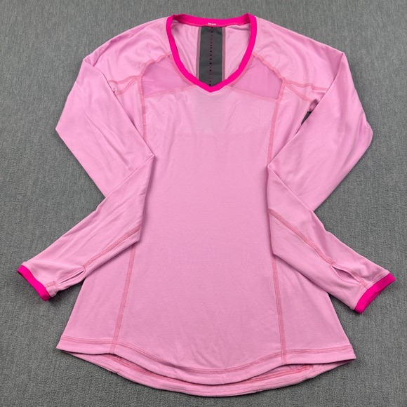lululemon athletica Tops - Lululemon Shirt Womens 2 Heathered Pink Pace Pusher Long‎ Sleeve Athletic Yoga